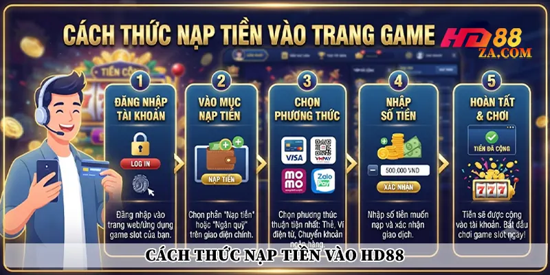 Cách thức nạp tiền vào HD88