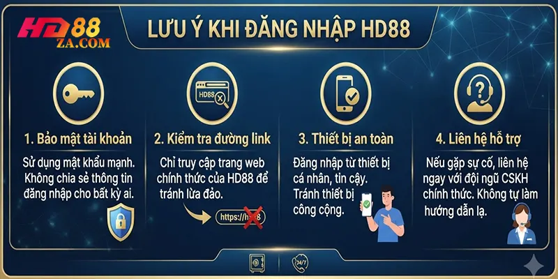 Lưu ý khi đăng nhập HD88