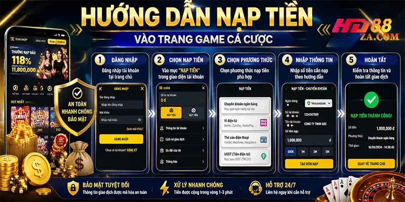 Nạp Tiền HD88 Quy Trình An Toàn Nhất