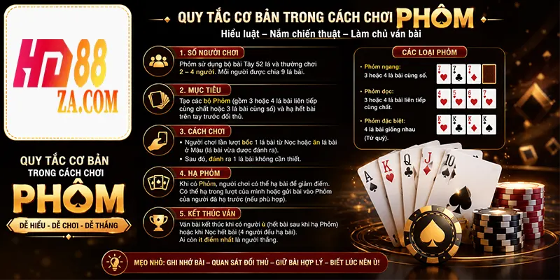 Quy tắc cơ bản trong cách chơi phỏm