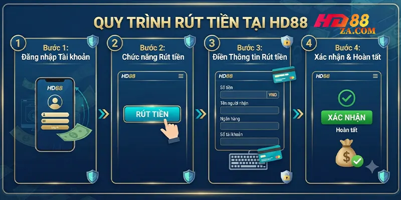 Quy trình rút tiền tại HD88
